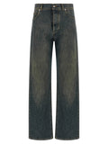 Fendi Blue Cotton Straight-Leg Jeans