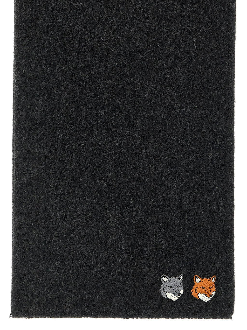 Maison Kitsuné Gray Virgin Wool Scarf