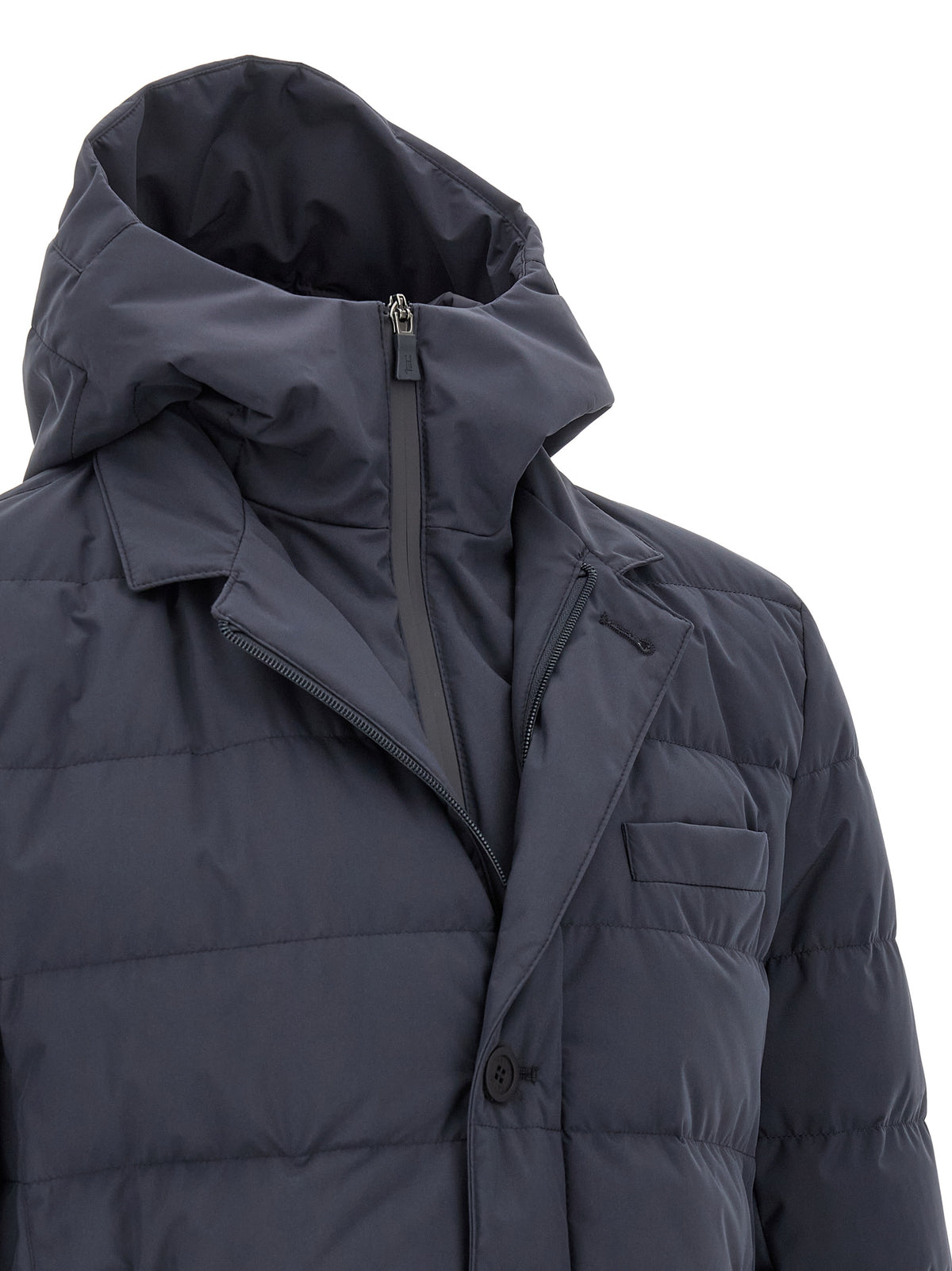 Herno Blue Polyester Full-Length Jacket
