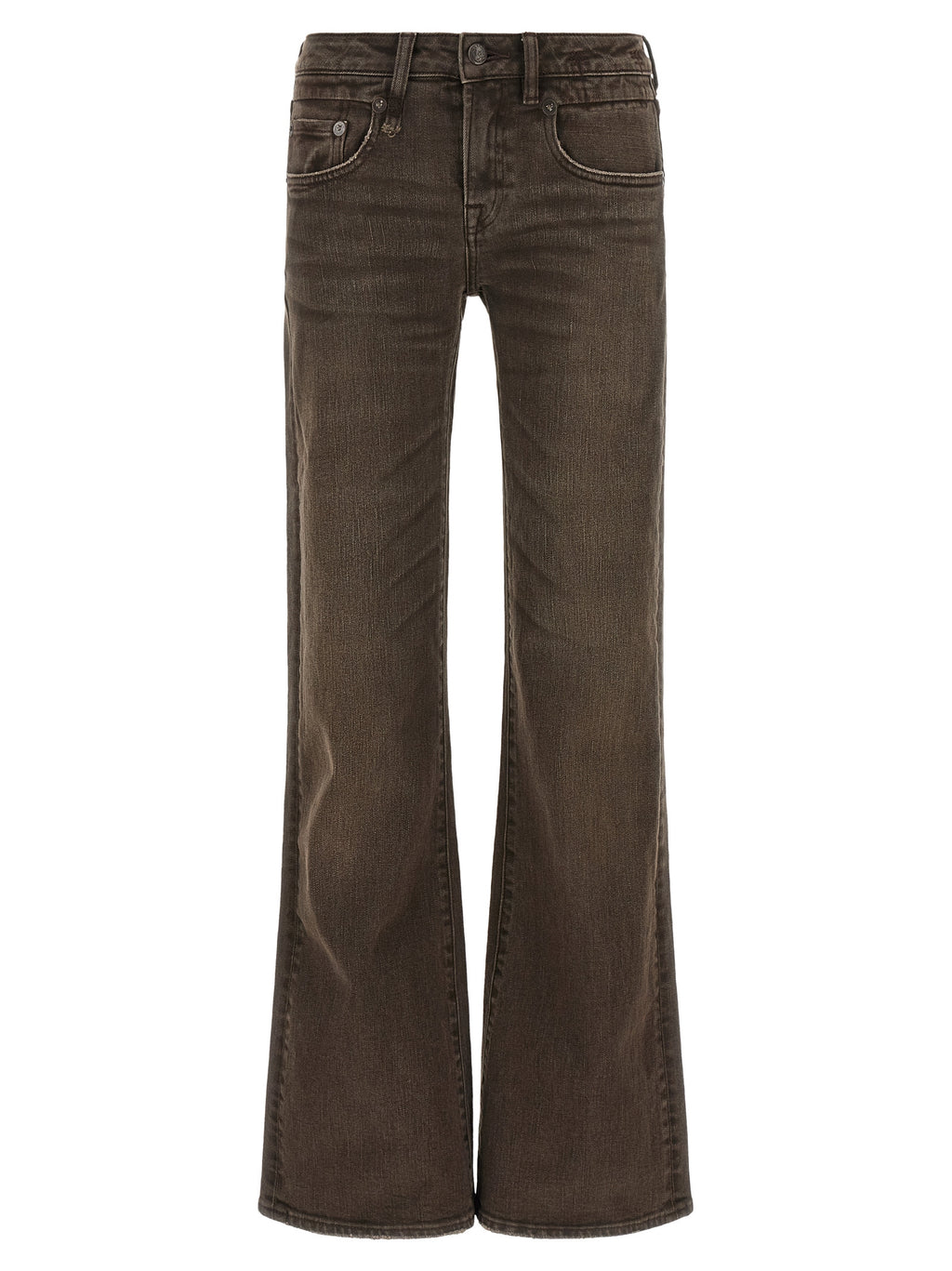 R13 Brown Cotton Flared Jeans