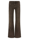 R13 Brown Cotton Flared Jeans