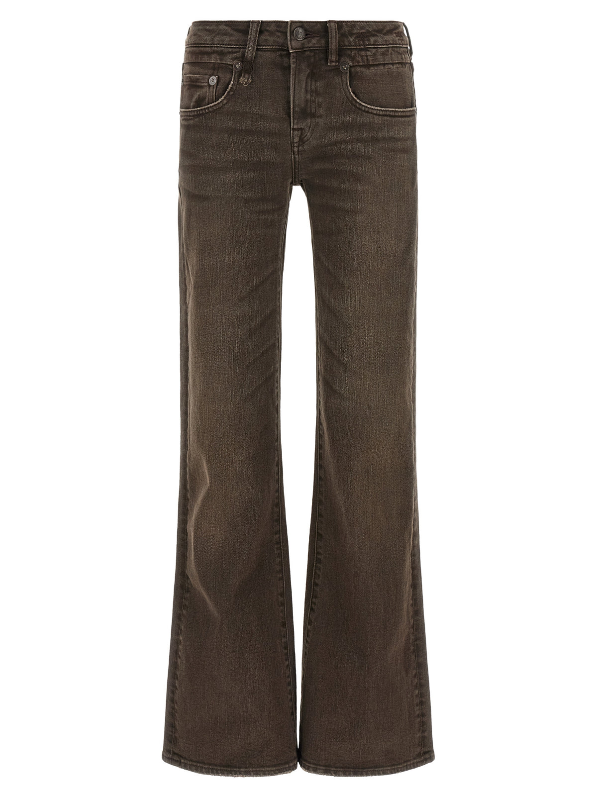 R13 Brown Cotton Flared Jeans