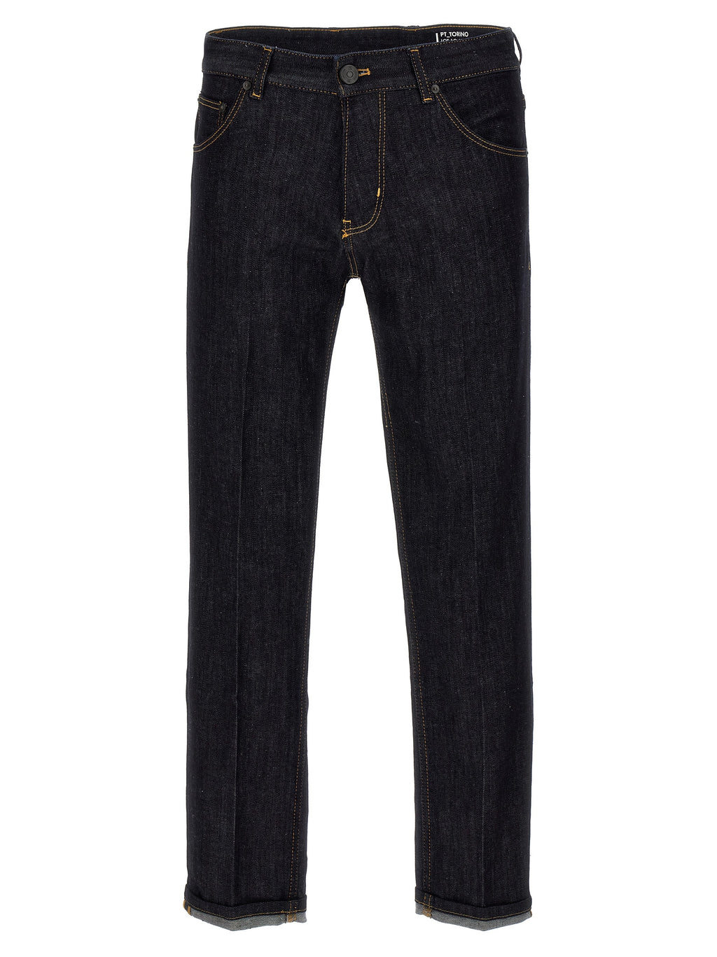 PT Torino Blue Cotton Straight-Leg Jeans
