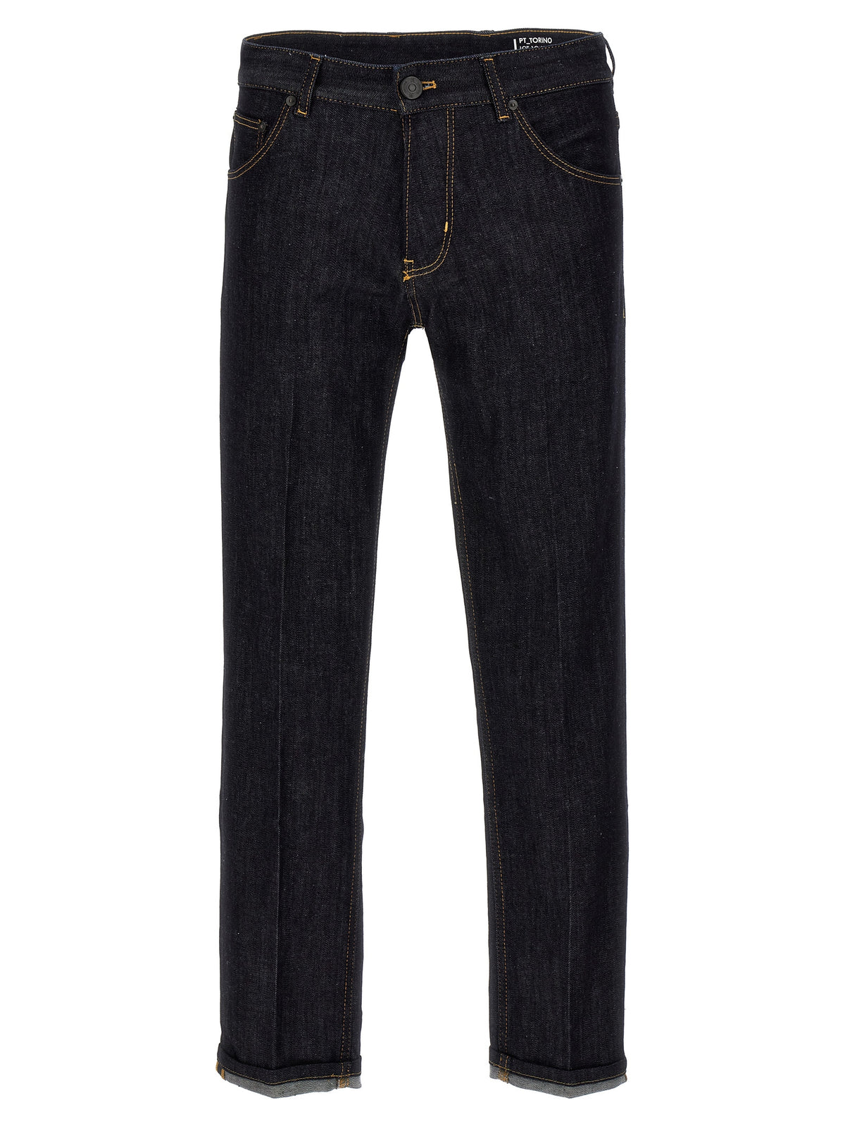 PT Torino Blue Cotton Straight-Leg Jeans