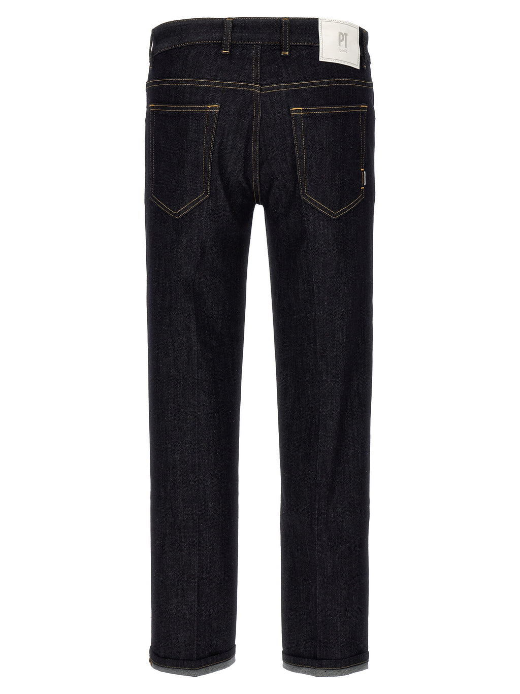 PT Torino Blue Cotton Straight-Leg Jeans