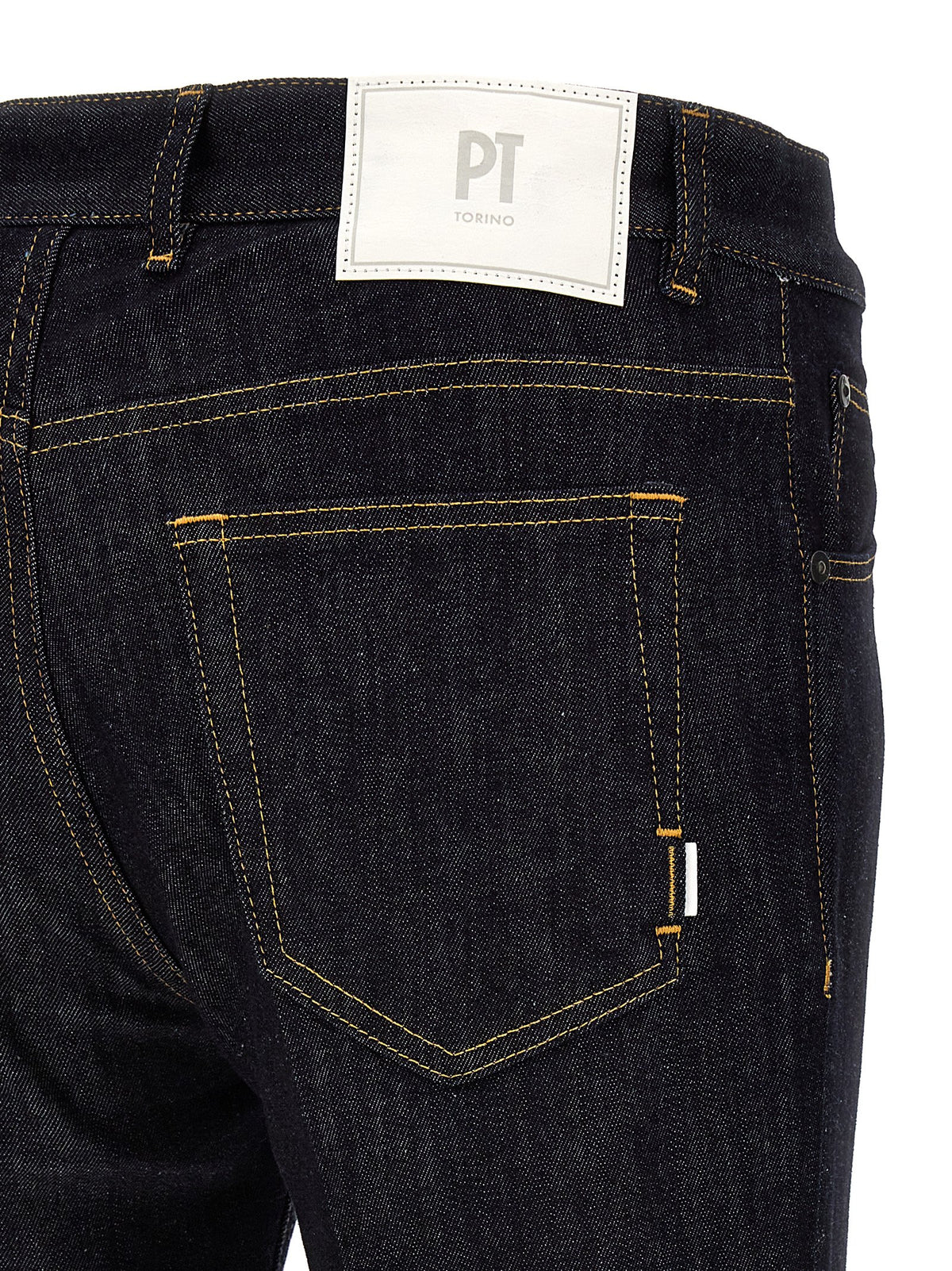 PT Torino Blue Cotton Straight-Leg Jeans