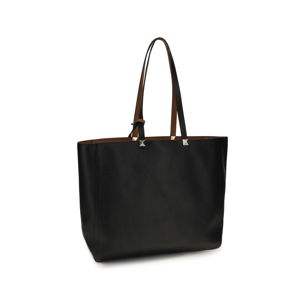 Valentino Garavani Black Calf Leather Bos Taurus Shoulder Bag
