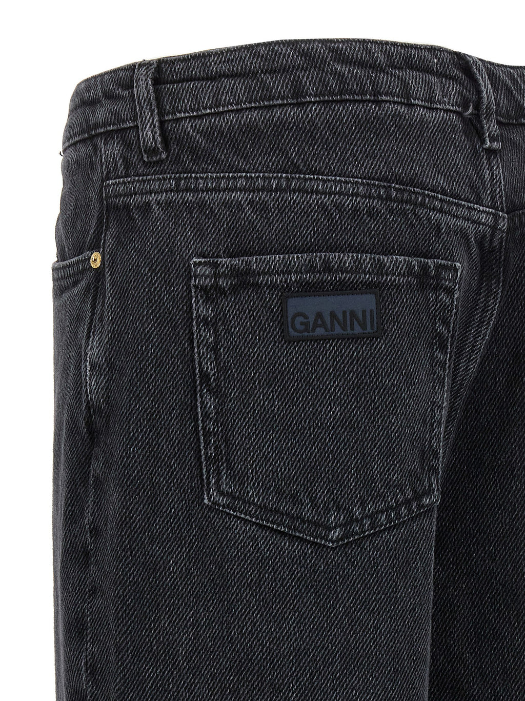 Ganni Black Cotton Jeans Denim