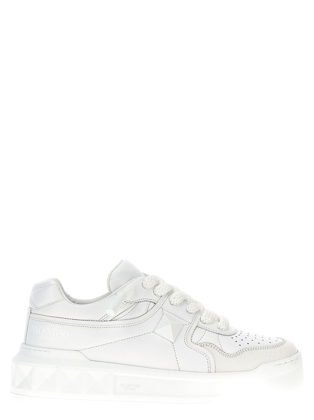 Valentino Garavani White Lamb Leather Low Top Sneakers