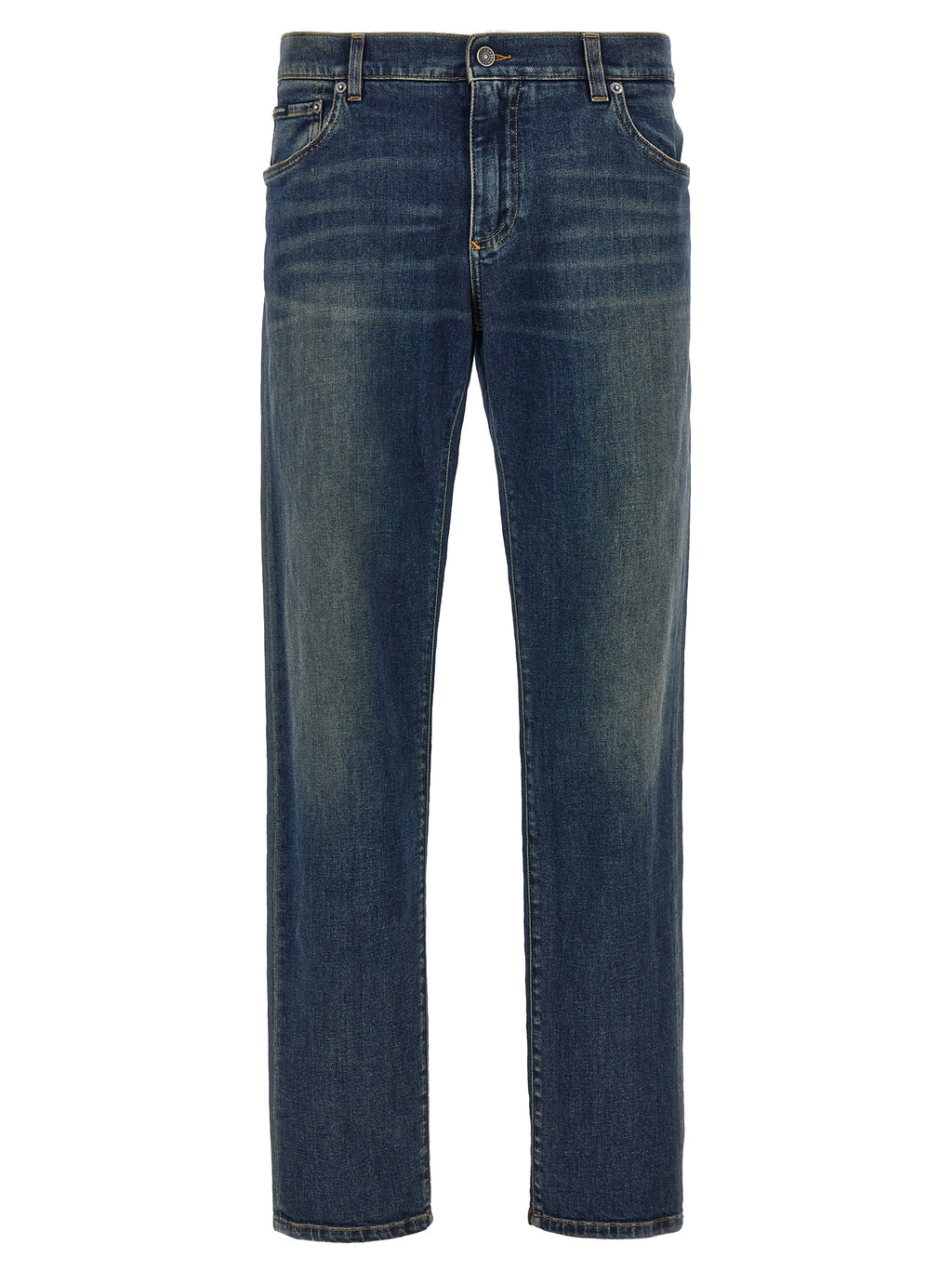 Dolce & Gabbana Blue Cotton Straight-Leg Jeans