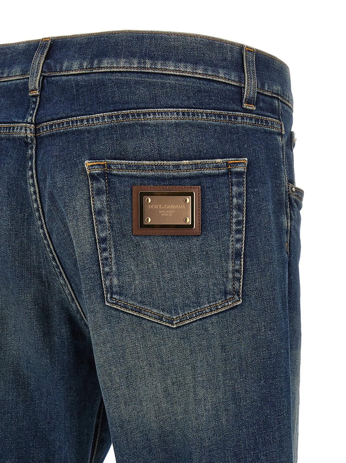 Dolce & Gabbana Blue Cotton Straight-Leg Jeans