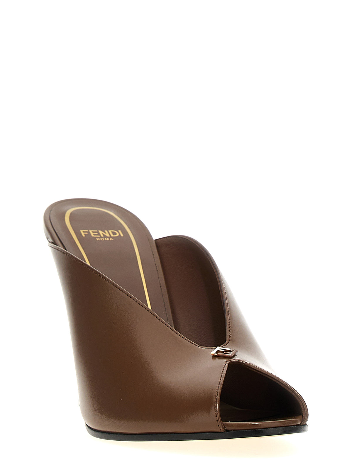 Fendi Brown Lamb Leather High Heel Pumps