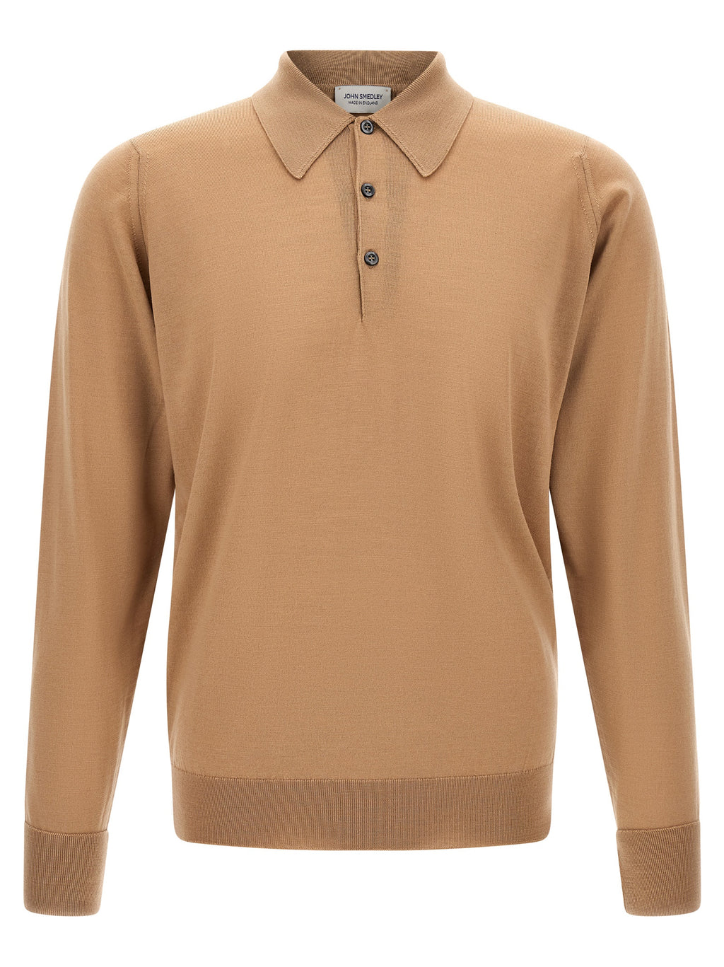 JOHN SMEDLEY Beige Merino Wool Polo Shirt