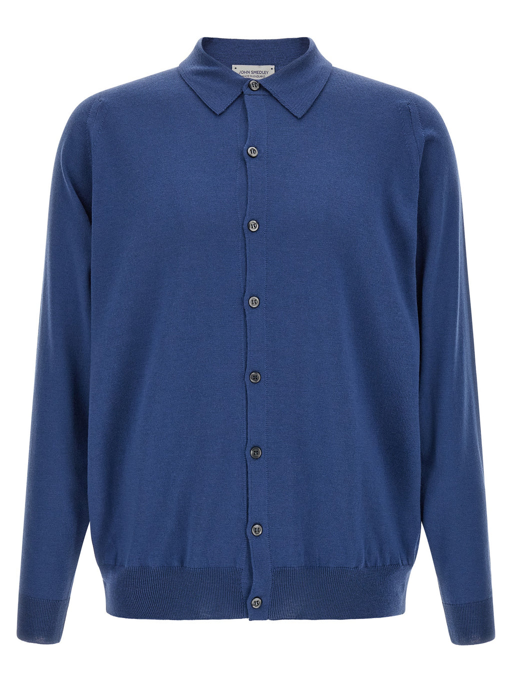 JOHN SMEDLEY Blue Merino Wool Blouse