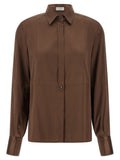 Brunello Cucinelli Brown Silk Blouse