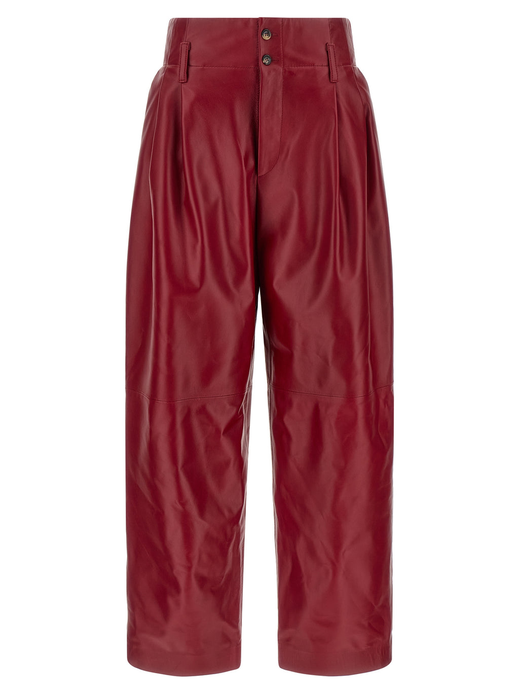 Alberta Ferretti Red Leather Pants