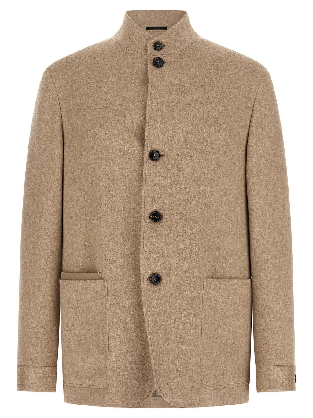 ZEGNA Beige Cashmere Full-Length Jacket