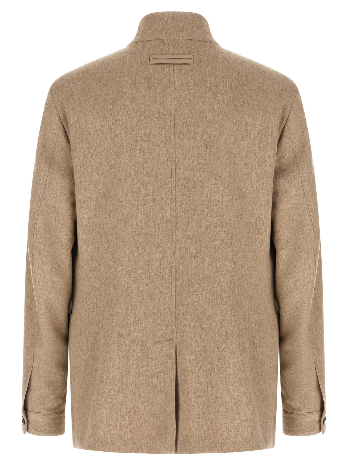 ZEGNA Beige Cashmere Full-Length Jacket