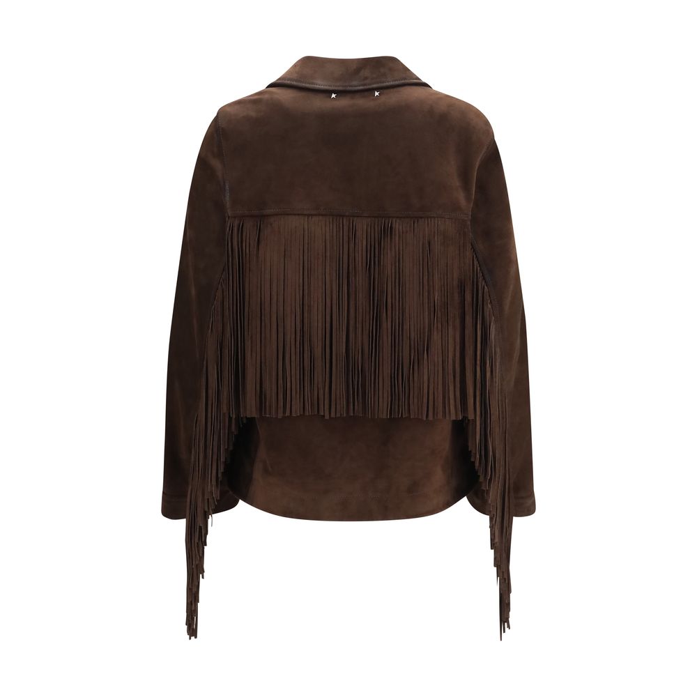 Golden Goose Brown Suede Leather Leather Jacket