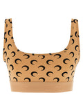 Marine Serre Beige Polyamide Sport Bra