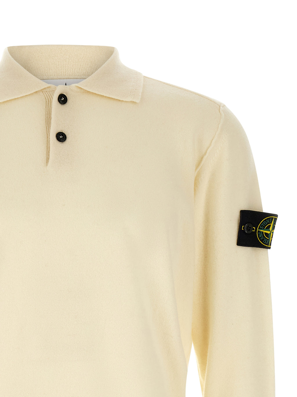 Stone Island White Virgin Wool Cardigan