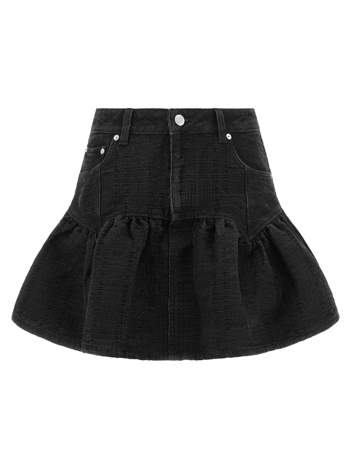 Ganni Black Cotton Long Skirt