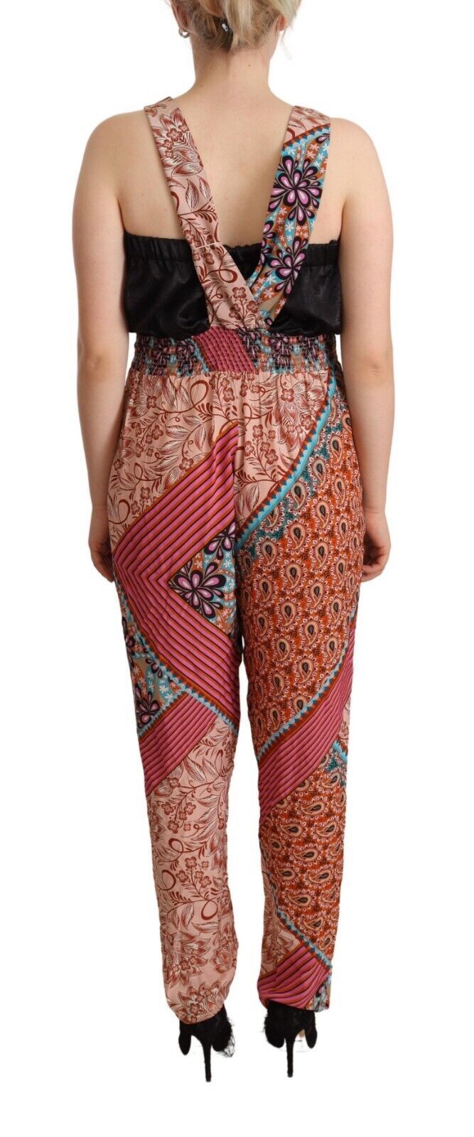 Multicolor Viscose Floral Print Women Jumpsuit Dress