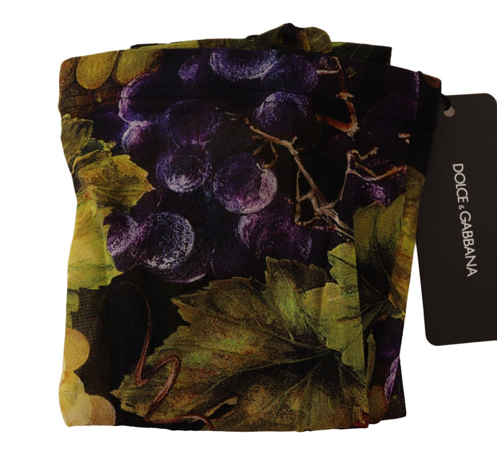 Black Grapes Print Stockings Tights