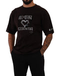 Dolce & Gabbana Bordeaux Cotton L-Amore Print Crewneck T-shirt