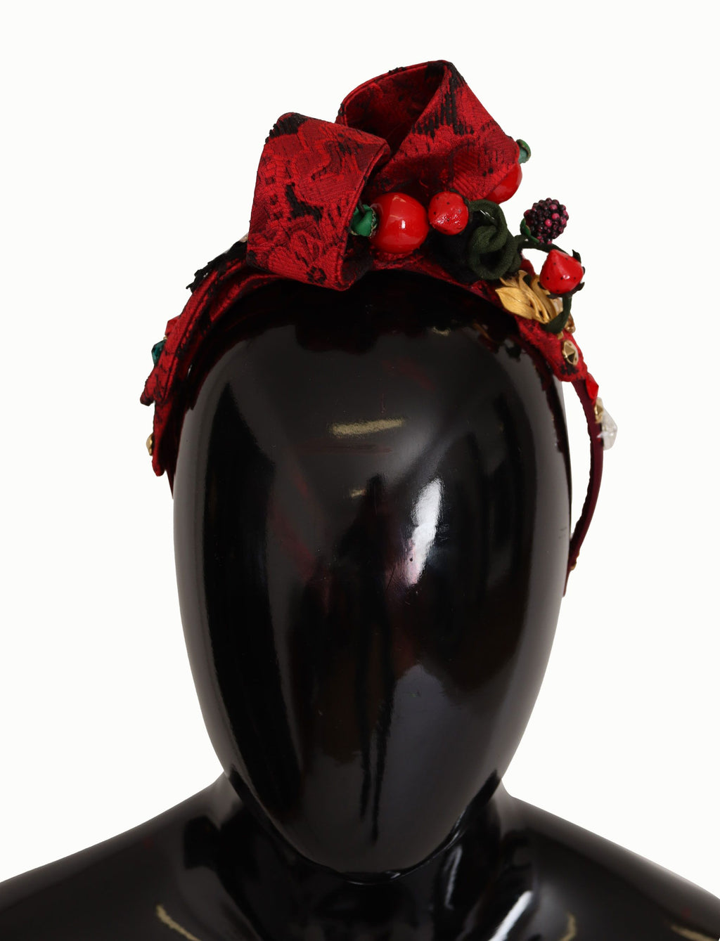 Cherry Silk Crystal Bow Logo Diadem Tiara Headband