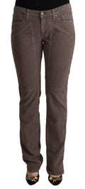 Brown Cotton Low Waist Iconic Patches Leg Denim Jeans