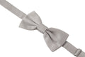 Gray 100% Silk Adjustable Neck Papillon Tie
