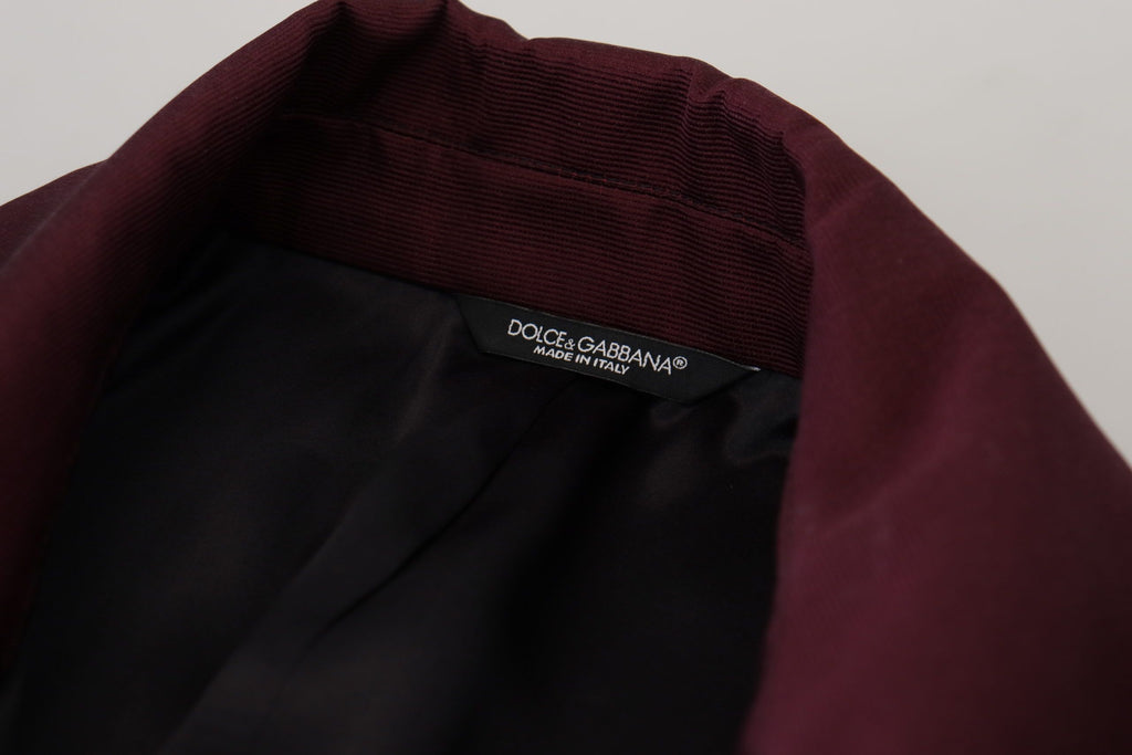 Bordeaux Polyester Double Breasted Jacket