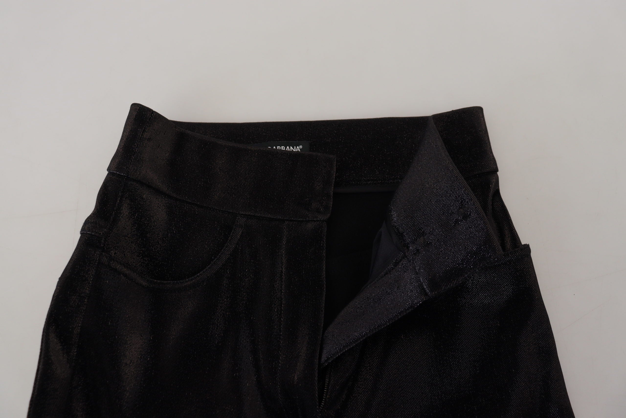 Black Washed Cotton Skinny Denim Jeans