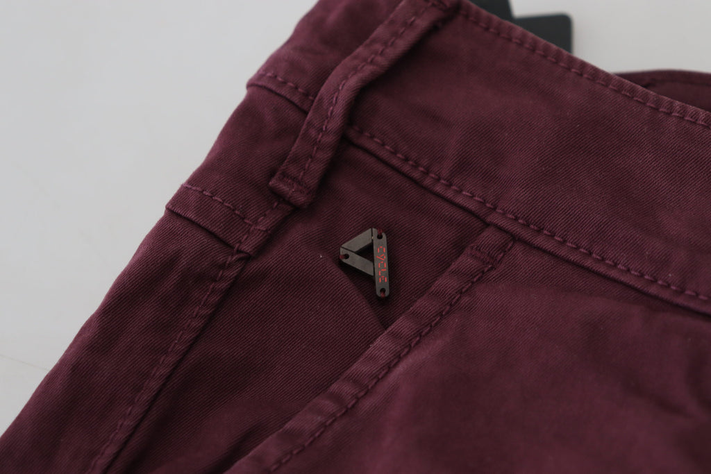 Maroon Cotton Stretch Skinny Casual Men Pants
