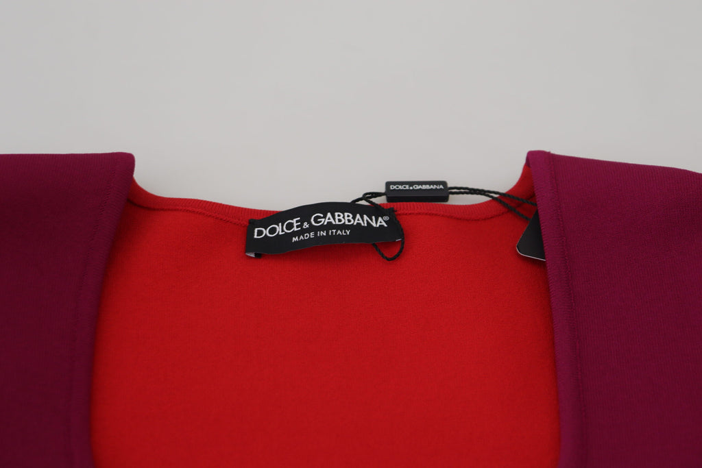 Multicolor Viscose Square Neck Pullover Sweater