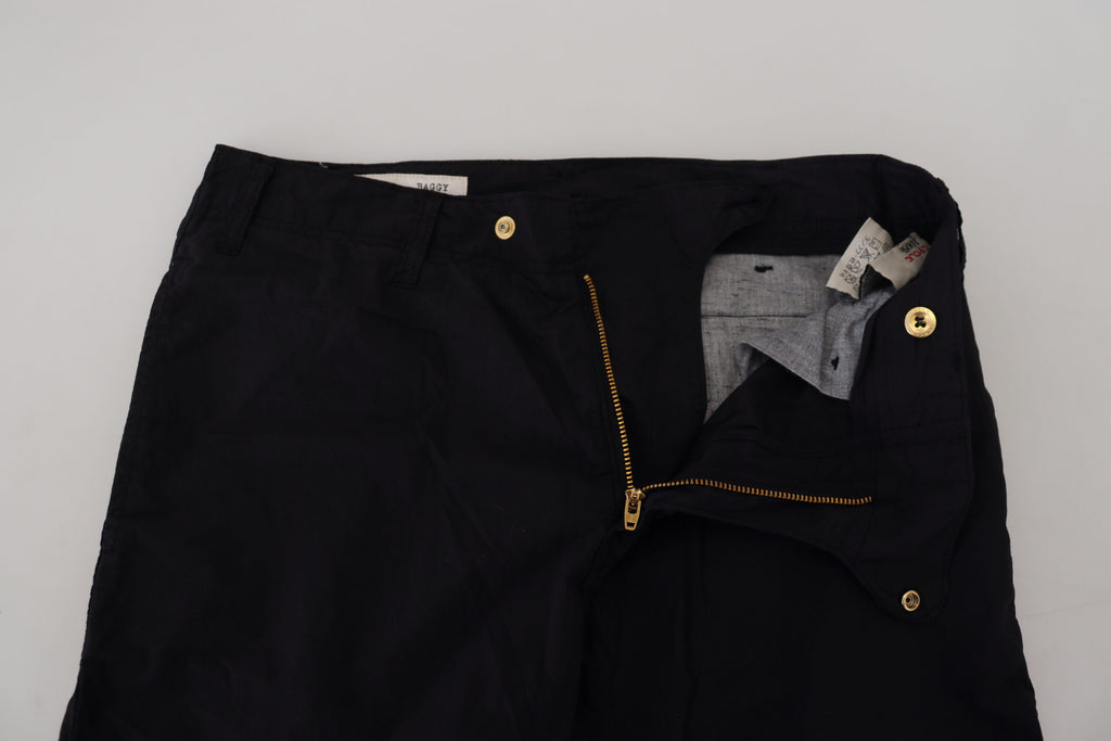 Black Cotton Baggy High Waist Women Pants