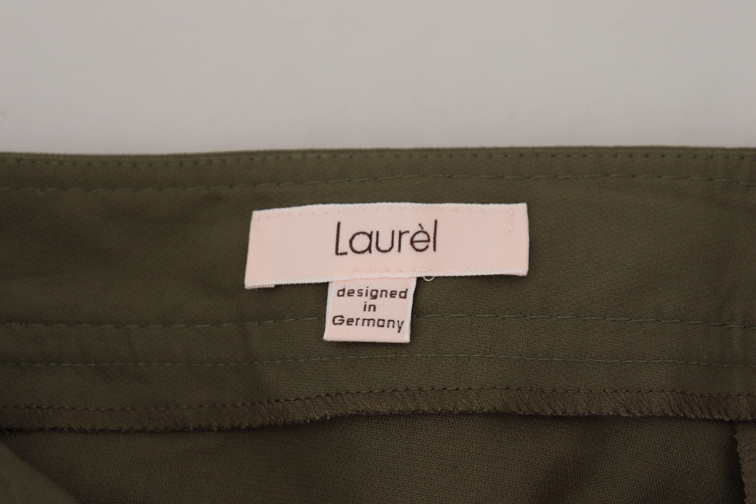 Green Cotton High Waist Women Tapered Pants