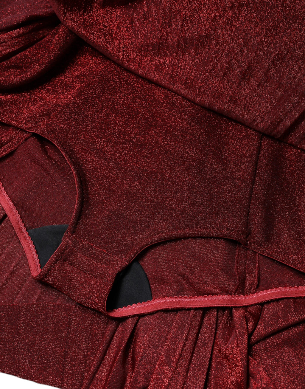 Red One Shoulder Pleated A-line Mini Dress
