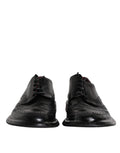 Black Leather Derby Wingtip Formal Shoes