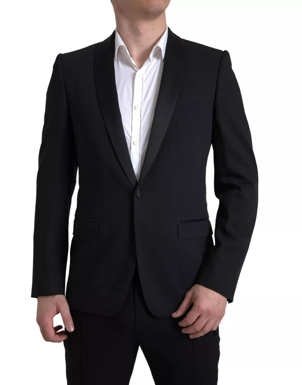 Dolce & Gabbana Black Wool Single Breasted MARTINI Blazerclothing
