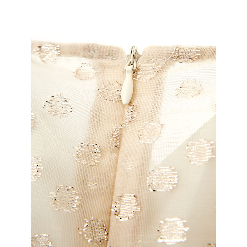 Beige Cotton Cocktail Dress