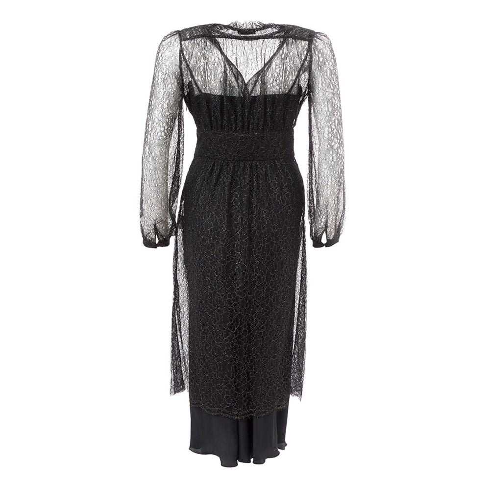 Black Nylon Casual Dress