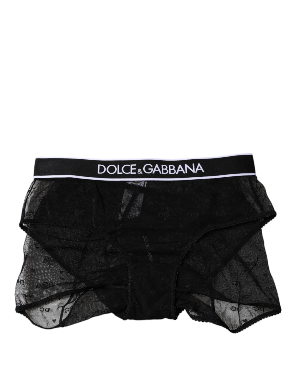 Black Tulle Nylon Mid Waist Panty Underwear