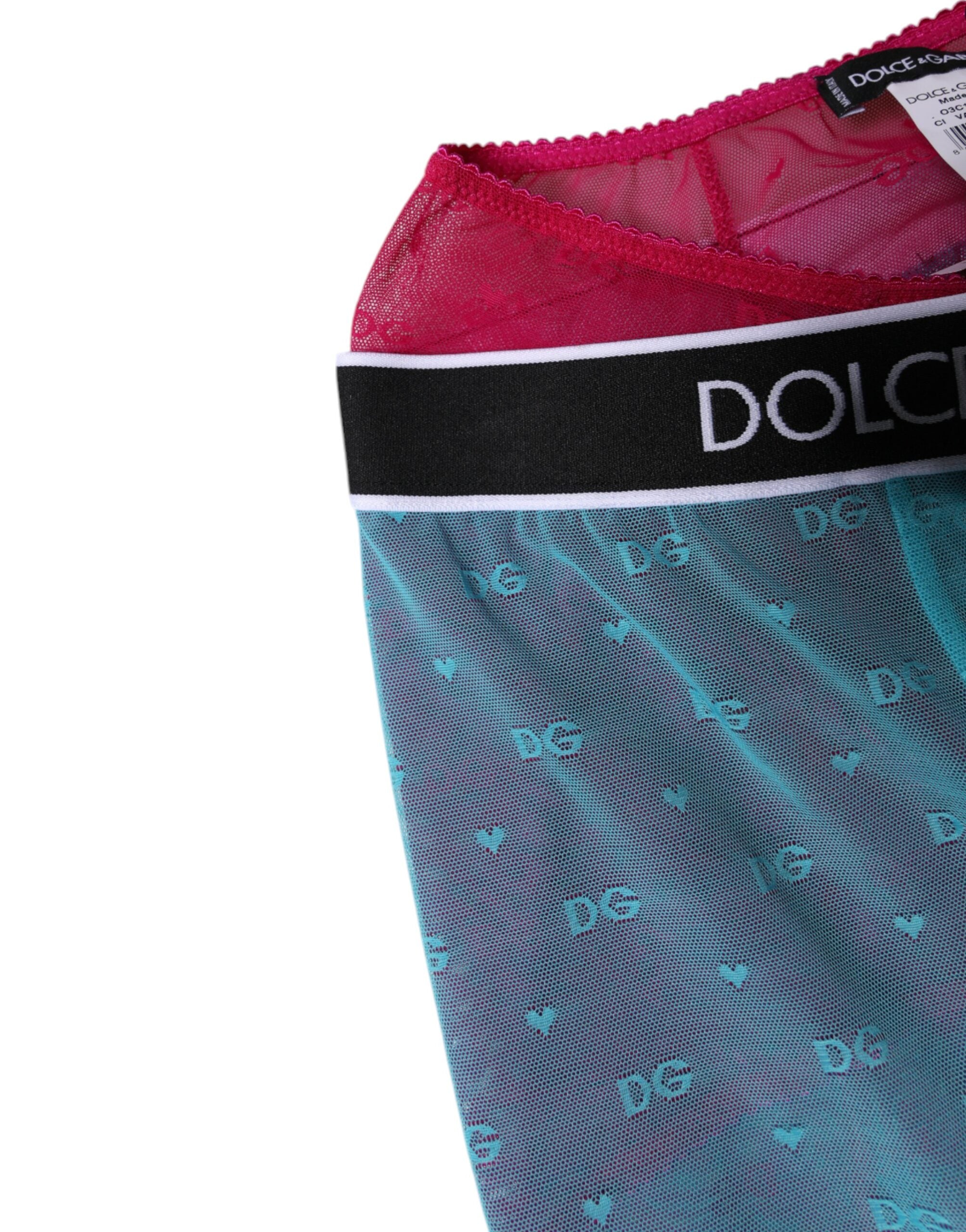 Blue Fuchsia Logo Lingerie Cropped Underwear