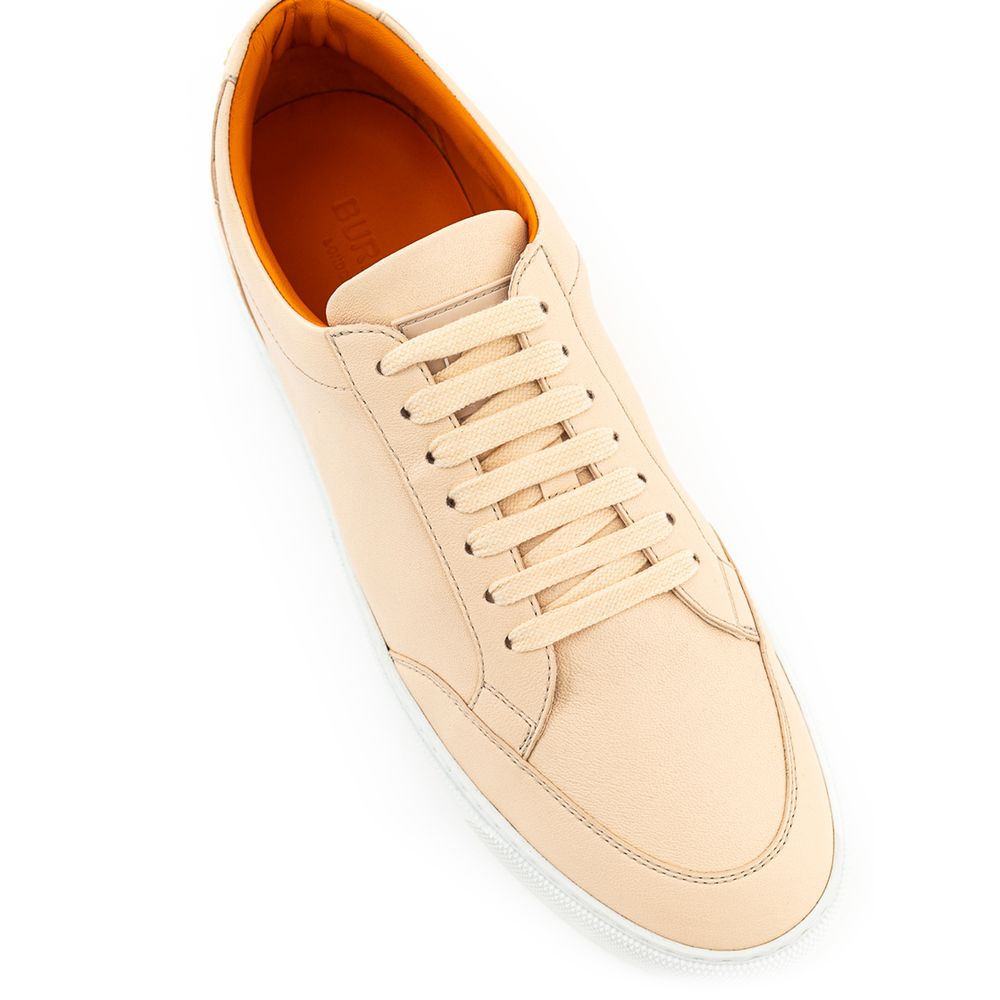 Pink Leather Low Top Sneakers