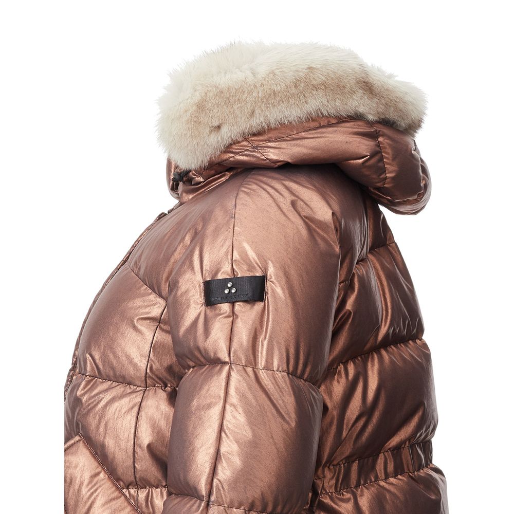 Pink Polyester Full-Length Jacket