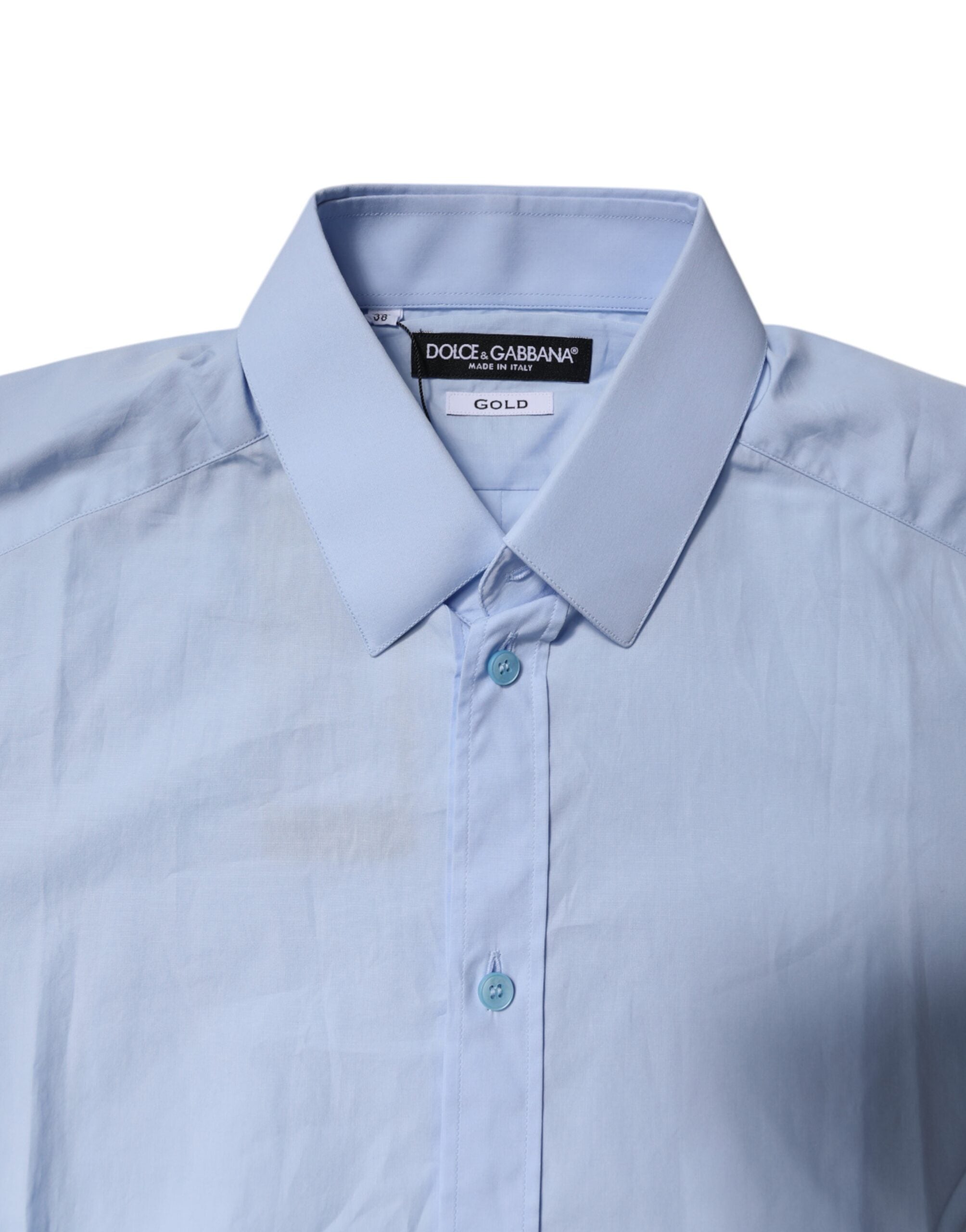 Light Blue Cotton GOLD Dress Formal Shirt
