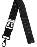 Black Stretch Polyester Rubberised DG Logo Keychain