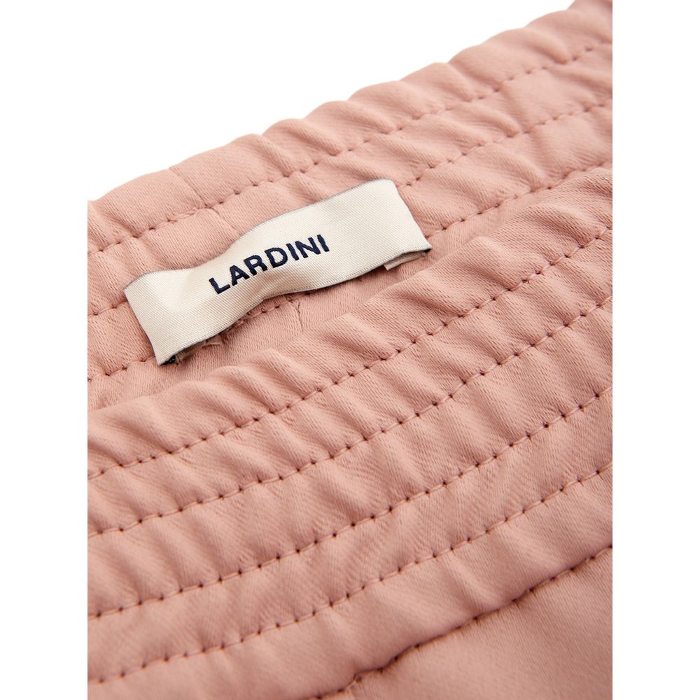 Pink Polyester Casual Pants
